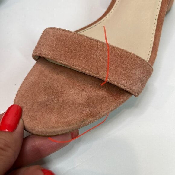 Cole Haan Clarette mauve Pink Neutral Suede Block heel Sandals Size 8 - Picture 6 of 11